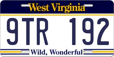 WV license plate 9TR192