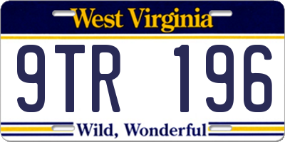 WV license plate 9TR196