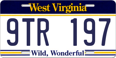 WV license plate 9TR197