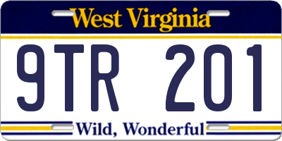 WV license plate 9TR201