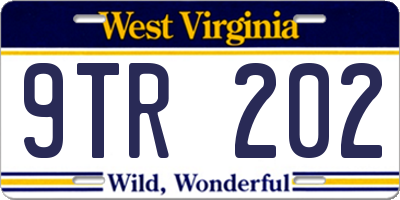 WV license plate 9TR202