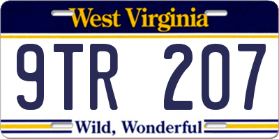 WV license plate 9TR207