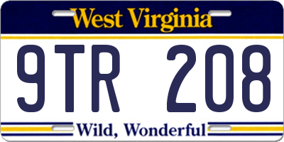 WV license plate 9TR208