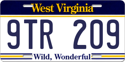 WV license plate 9TR209