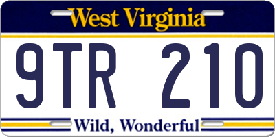 WV license plate 9TR210