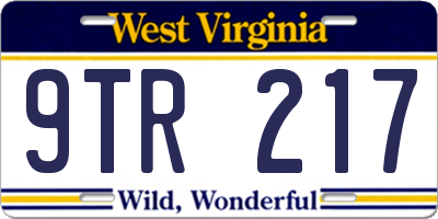 WV license plate 9TR217