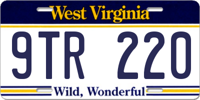 WV license plate 9TR220