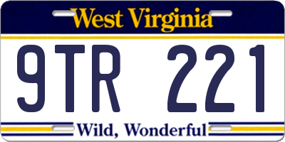 WV license plate 9TR221