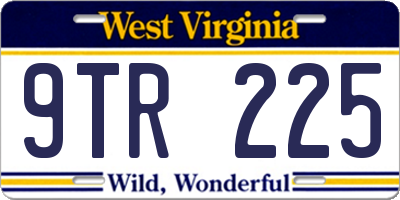 WV license plate 9TR225