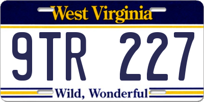 WV license plate 9TR227