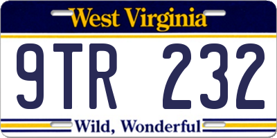 WV license plate 9TR232