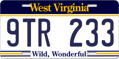 WV license plate 9TR233