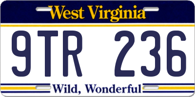 WV license plate 9TR236