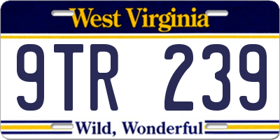 WV license plate 9TR239