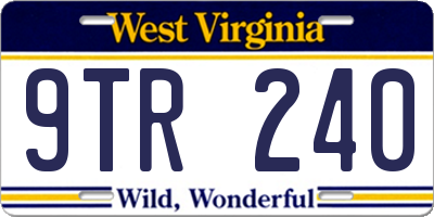 WV license plate 9TR240