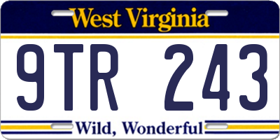WV license plate 9TR243