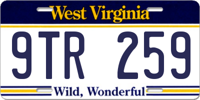 WV license plate 9TR259