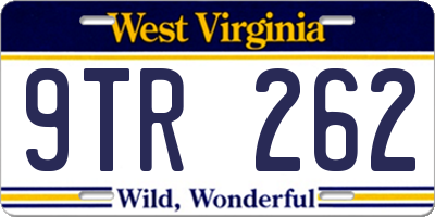 WV license plate 9TR262