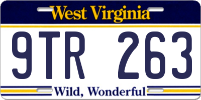 WV license plate 9TR263