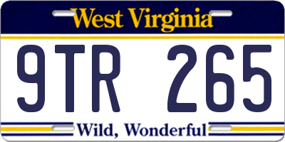 WV license plate 9TR265