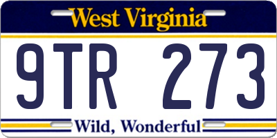 WV license plate 9TR273