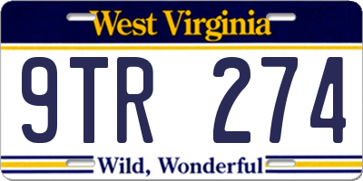 WV license plate 9TR274