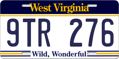 WV license plate 9TR276