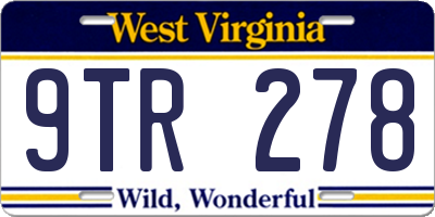 WV license plate 9TR278