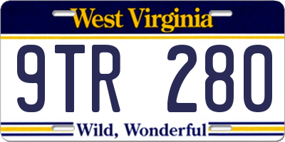 WV license plate 9TR280