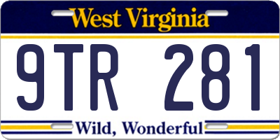 WV license plate 9TR281