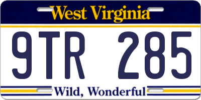 WV license plate 9TR285