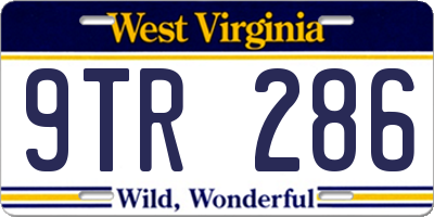 WV license plate 9TR286