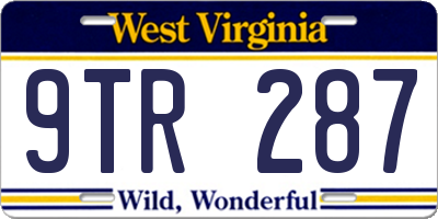 WV license plate 9TR287