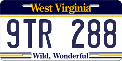 WV license plate 9TR288