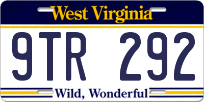 WV license plate 9TR292