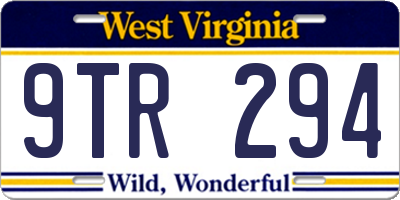 WV license plate 9TR294