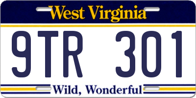 WV license plate 9TR301