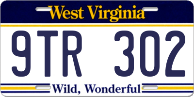 WV license plate 9TR302