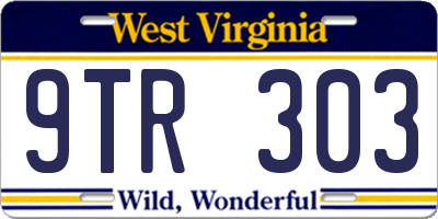 WV license plate 9TR303