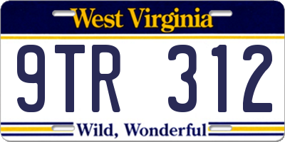 WV license plate 9TR312