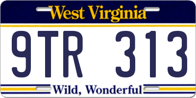 WV license plate 9TR313