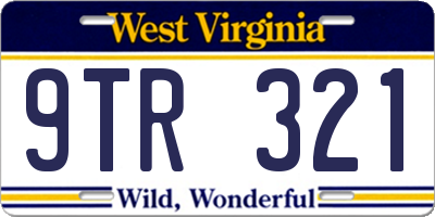 WV license plate 9TR321