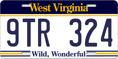 WV license plate 9TR324