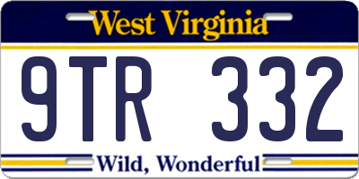 WV license plate 9TR332