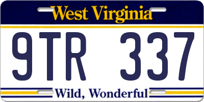 WV license plate 9TR337