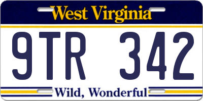 WV license plate 9TR342