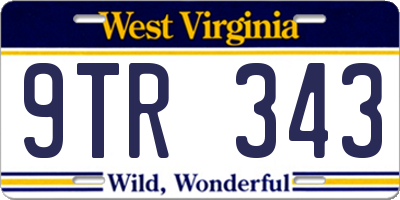 WV license plate 9TR343