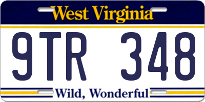 WV license plate 9TR348