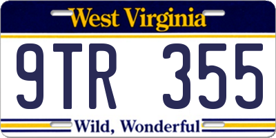 WV license plate 9TR355