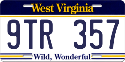 WV license plate 9TR357